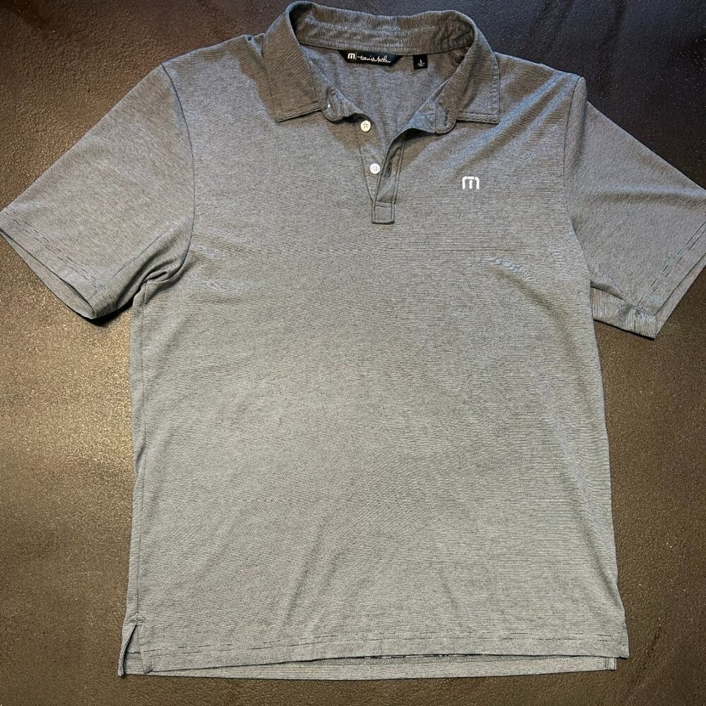 TRAVIS MATHEW Men's Large Short Sleeve Polo Shirt Gray RN#123280 CA# 07099